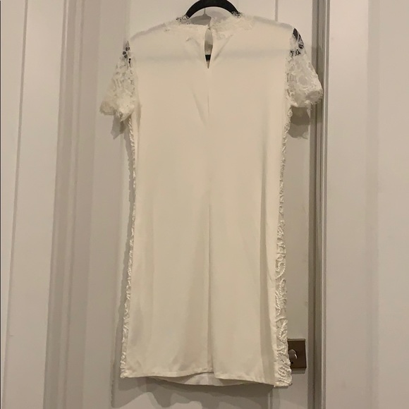 Zara White Textured Lace Short Sleeve Dress Size S - Picture 5 of 8